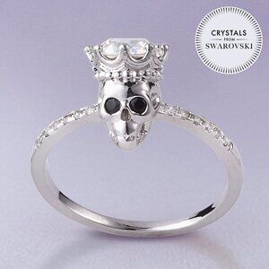 Skull crown ring with Swarovski Crystals Charmed Aroma Skull Collection